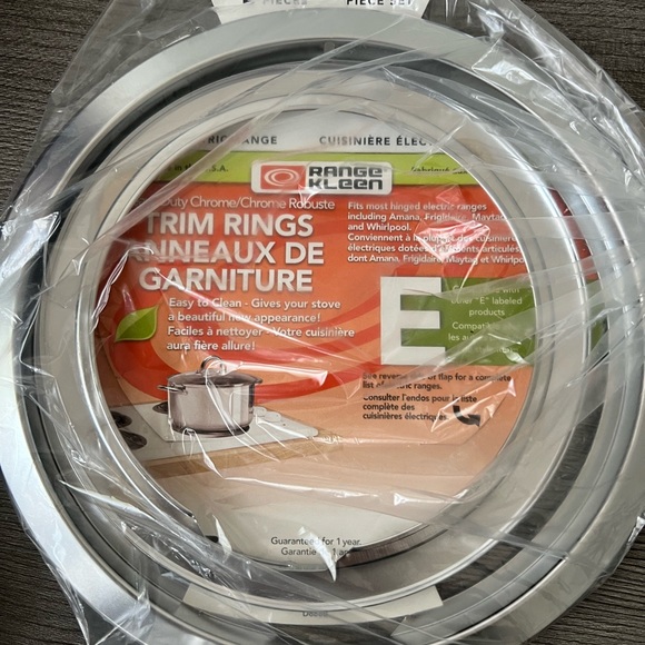range kleen Round Type E Stove Top Trim Ring 2-Piece Set in Chrome - Picture 2 of 2
